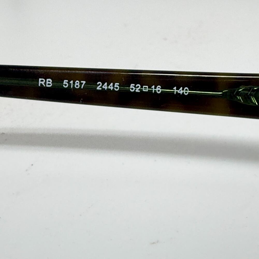 RAY-BAN RB5187 2445 Brown Tortoise/Green 52-16-140 Eyeglasses Frame 20223 - Picture 5 of 7